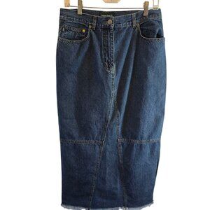 LAUREN JEANS CO. COTTON DENIM MAXI SKIRT SIZE 10 WESTERN RODEO